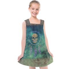 Dreamcatcher With Skull Kids  Cross Back Dress by FantasyWorld7