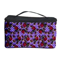 Lazy Cat Floral Pattern Lilac Polka Cosmetic Storage by snowwhitegirl