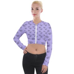 Zodiac Bat Lilac Long Sleeve Cropped Velvet Jacket by snowwhitegirl