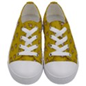 Zodiac Bat Pink Yellow Kids  Low Top Canvas Sneakers View1