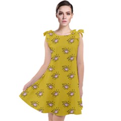 Zodiac Bat Pink Yellow Tie Up Tunic Dress by snowwhitegirl