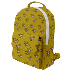 Zodiac Bat Pink Yellow Flap Pocket Backpack (small) by snowwhitegirl