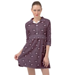 Zodiac Bat Pink Grey Mini Skater Shirt Dress by snowwhitegirl