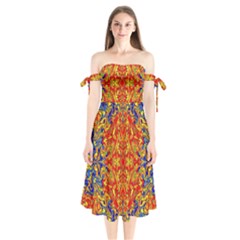 Ml 196 Shoulder Tie Bardot Midi Dress by ArtworkByPatrick