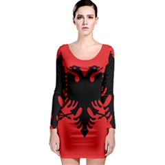 Albania Flag Long Sleeve Bodycon Dress by FlagGallery