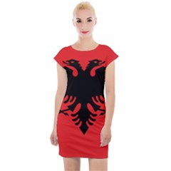 Albania Flag Cap Sleeve Bodycon Dress by FlagGallery