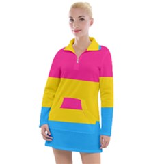 Pansexual Pride Flag Women s Long Sleeve Casual Dress by lgbtnation