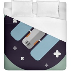 Satellite Machine Space Dark Duvet Cover (king Size) by Pakrebo