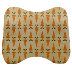 Patter Carrot Pattern Carrot Print Velour Head Support Cushion by Pakrebo