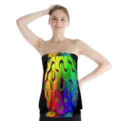 Ball Sphere Digital Art Fractals Strapless Top by Pakrebo