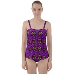 Hearts Of Metal And Flower Wreaths In Love Twist Front Tankini Set by pepitasart