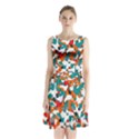 Pop Art Camouflage 1 Sleeveless Waist Tie Chiffon Dress View1