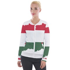 Hungary Country Europe Flag Velour Zip Up Jacket by Sapixe