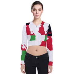 Malawi Flag Map Geography Outline Long Sleeve Zip Up Bomber Jacket by Sapixe