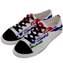 Gambia Flag Map Geography Outline Men s Low Top Canvas Sneakers by Sapixe