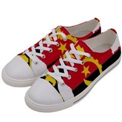 Angola Flag Map Geography Outline Women s Low Top Canvas Sneakers by Sapixe