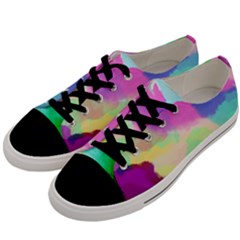 Watercolors Spots                             Men s Low Top Canvas Sneakers by LalyLauraFLM