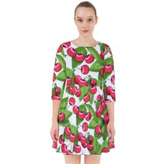 Cherry Leaf Fruit Summer Smock Dress by Mariart