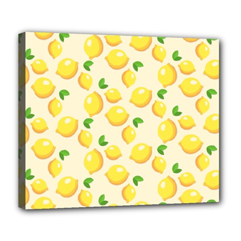 Fruits Template Lemons Yellow Deluxe Canvas 24  X 20  (stretched) by Pakrebo