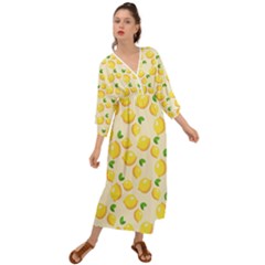 Fruits Template Lemons Yellow Grecian Style  Maxi Dress by Pakrebo