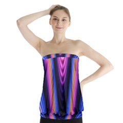 Wave Line Waveform Sound Purple Strapless Top by HermanTelo