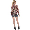 Pattern Textiles High Neck Long Sleeve Chiffon Top View2