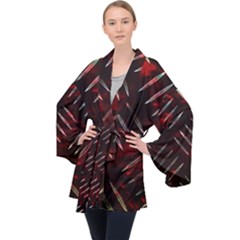 Background Red Metal Velvet Kimono Robe by HermanTelo