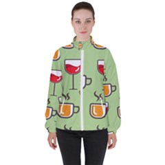 Cups And Mugs Women s High Neck Windbreaker by HermanTelo