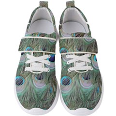 Peacock Feather Pattern Plumage Men s Velcro Strap Shoes by Pakrebo