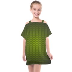 Hexagon Background Circle Kids  One Piece Chiffon Dress by HermanTelo