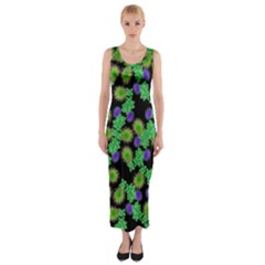 Flowers Pattern Background Fitted Maxi Dress by HermanTelo