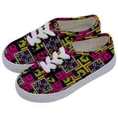 Squares Pattern                               Kids  Classic Low Top Sneakers by LalyLauraFLM