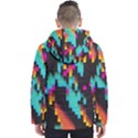 Rectangles in retro colors                                  Men s Hooded Puffer Jacket View2