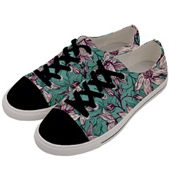 Vintage Floral Pattern Men s Low Top Canvas Sneakers by Sobalvarro