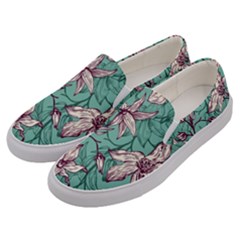 Vintage Floral Pattern Men s Canvas Slip Ons by Sobalvarro