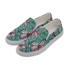 Vintage Floral Pattern Women s Canvas Slip Ons by Sobalvarro