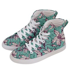 Vintage Floral Pattern Women s Hi-top Skate Sneakers by Sobalvarro