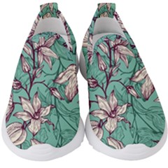 Vintage Floral Pattern Kids  Slip On Sneakers by Sobalvarro