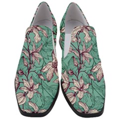 Vintage Floral Pattern Women Slip On Heel Loafers by Sobalvarro