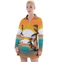 Sunset Beach Beach Palm Ocean Women s Long Sleeve Casual Dress View1