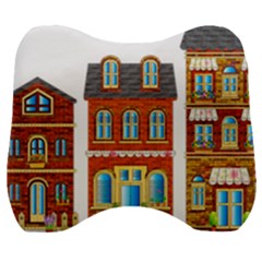 City Buildings Brick Architecture Velour Head Support Cushion by Simbadda