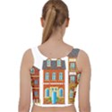 City Buildings Brick Architecture Velvet Racer Back Crop Top View2