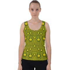 Flower Island With A Sunrise So Peaceful Velvet Tank Top by pepitasart