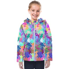 Colorful Spots                                  Kids  Hooded Puffer Jacket by LalyLauraFLM