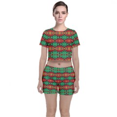 Tribal Pattern                                   Crop Top And Shorts Co-ord Set by LalyLauraFLM