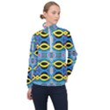 Yellow and blue ovals                                     Women Half Zip Windbreaker View1