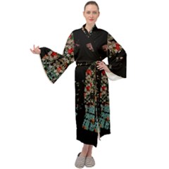 Coffee Anyone Maxi Velour Kimono by snowwhitegirl