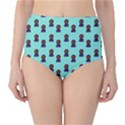 Nerdy 60s  Girl Pattern Aqua Classic High-Waist Bikini Bottoms View1