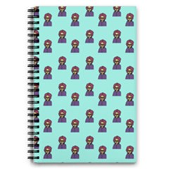 Nerdy 60s  Girl Pattern Aqua 5 5  X 8 5  Notebook by snowwhitegirl