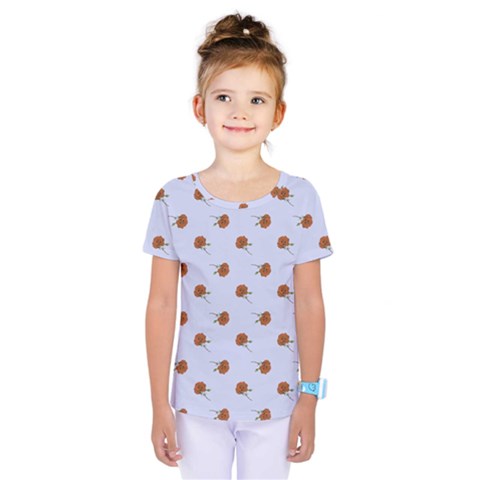 Peach Rose Blue Kids  One Piece Tee by snowwhitegirl